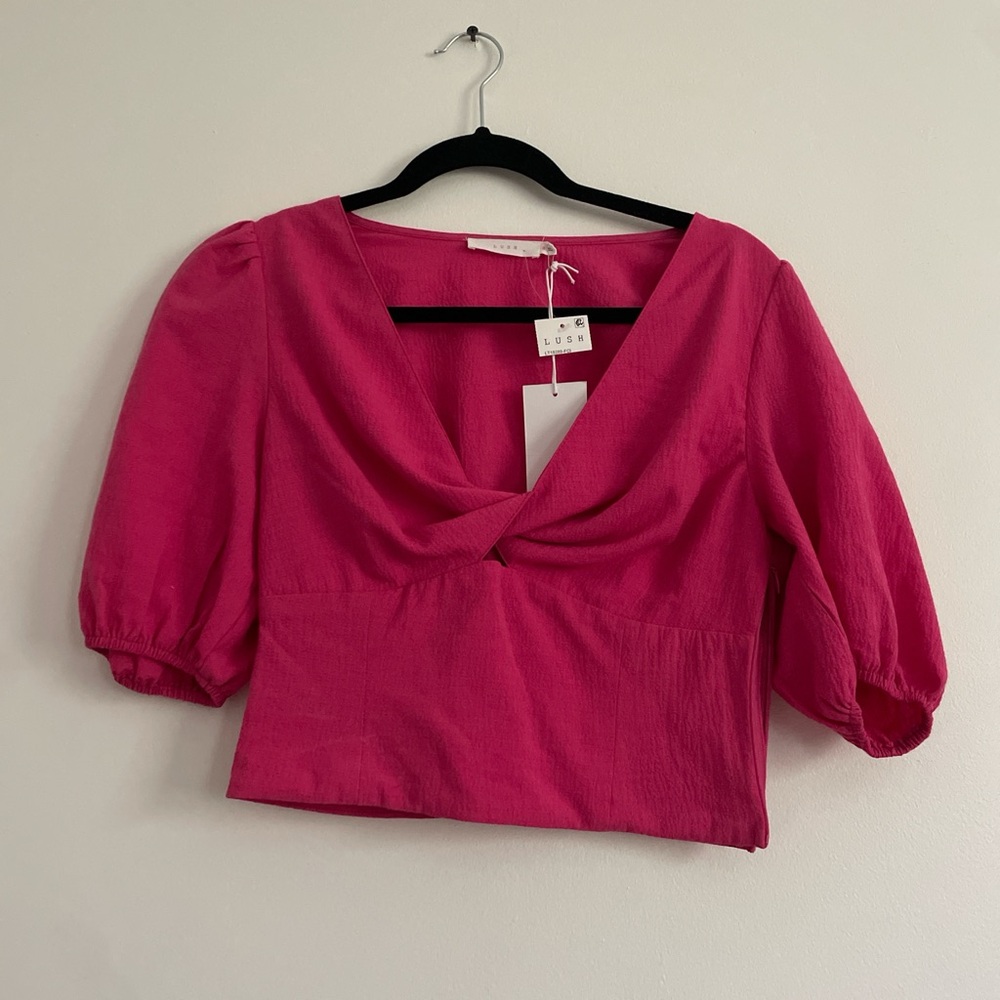 Lush pink cropped blouse